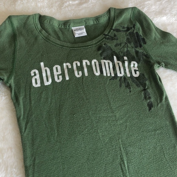 OliveGreen Abercrombie 3/4 Sleeve Top - Picture 2 of 4